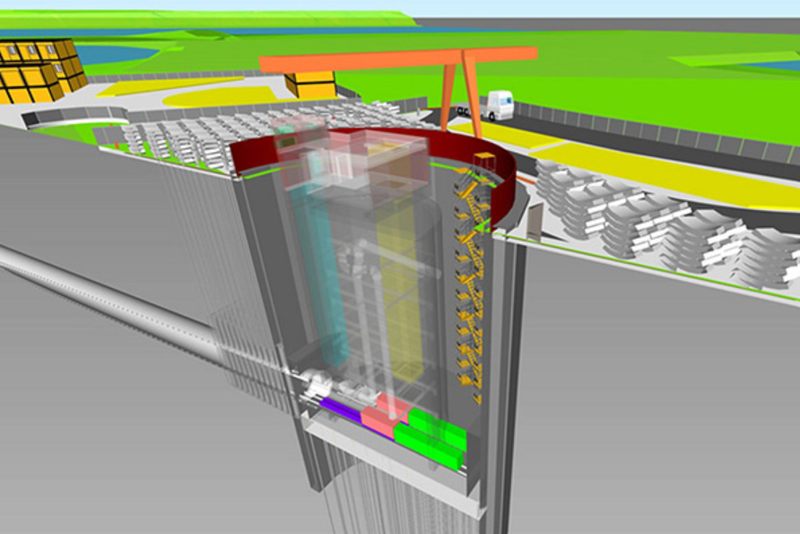 District heating tunnel under the Elbe