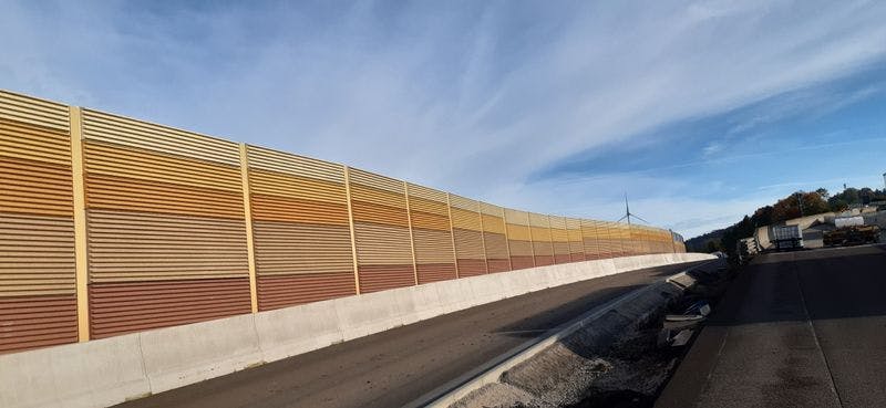 Nouvelle construction de mur antibruit sur l'A4 / A7 près de Kirchheim