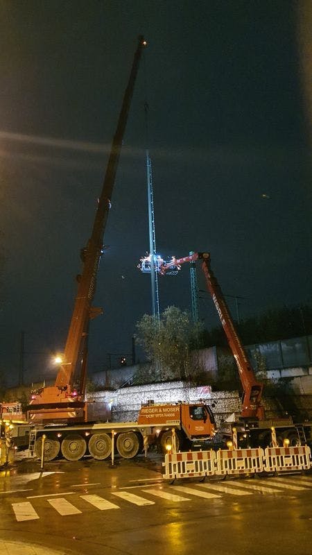 Desmontagem de torres de rádio ATW da Deutsche Bahn.